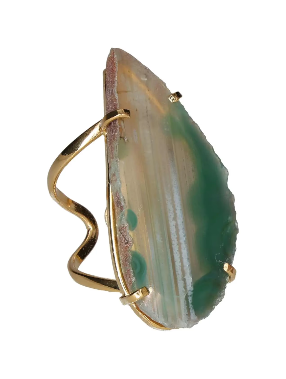 Agate Slice Arc And Wire Ring Gold 603300 P30