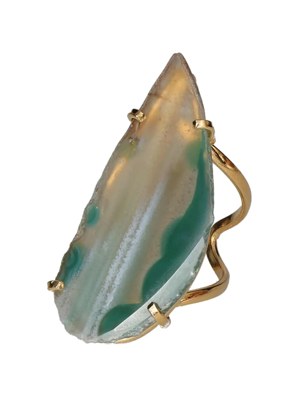 Agate Slice Arc And Wire Ring Gold 603300 P30