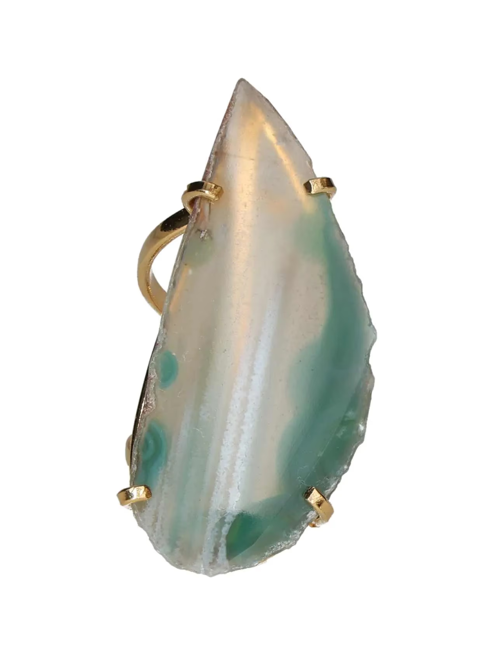 Agate Slice Arc And Wire Ring Gold 603300 P30