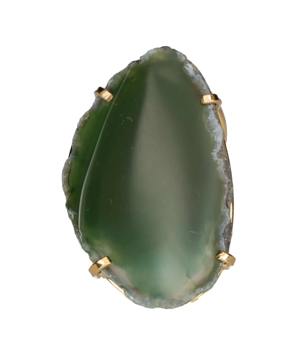Agate Slice Arc And Wire Ring Gold 603317 P30