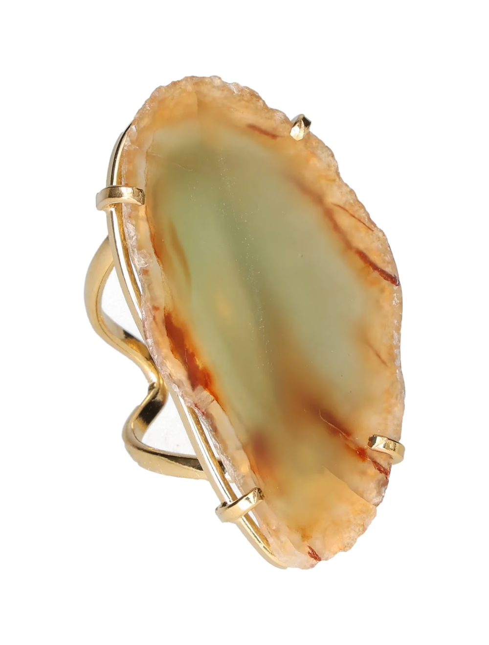 Agate Slice Arc And Wire Ring Gold 603355 P30