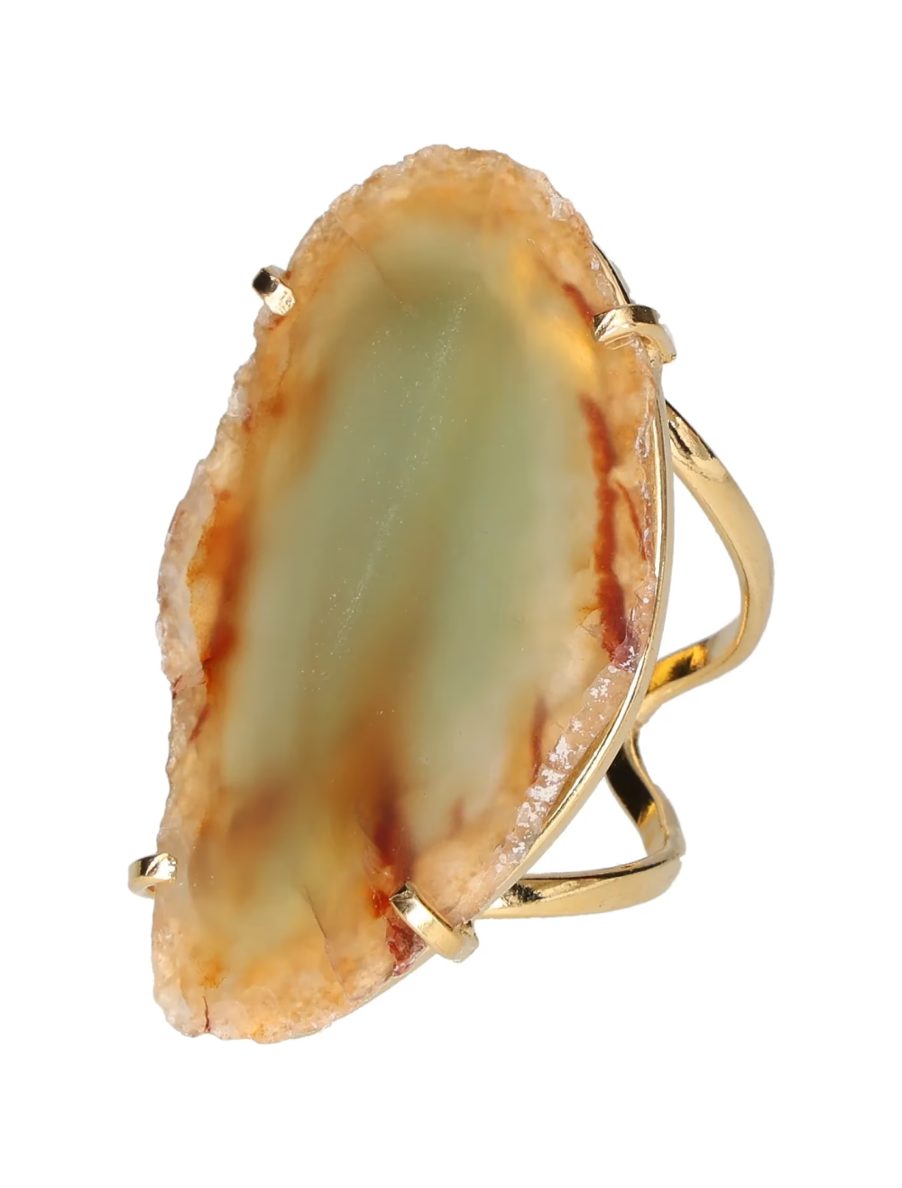 Agate Slice Arc And Wire Ring Gold 603355 P30