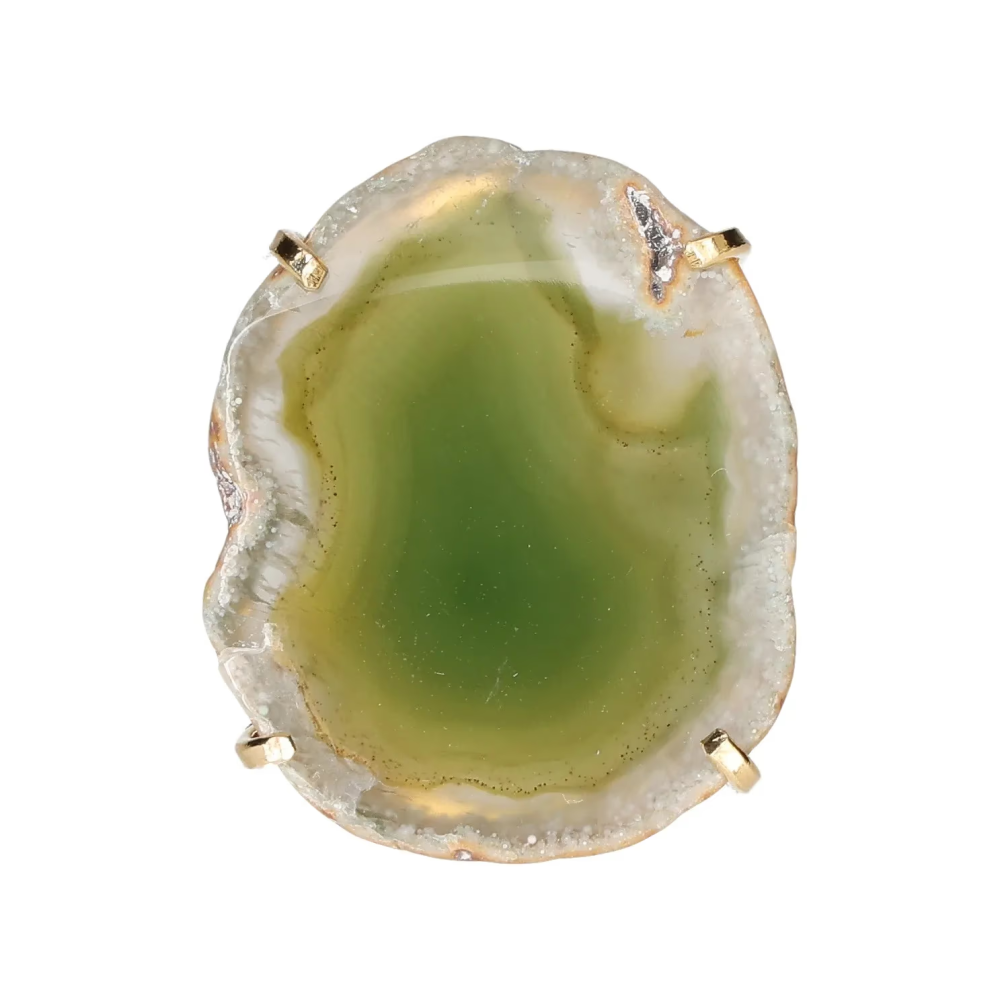 Agate Slice Arc And Wire Ring Gold 603379 P30