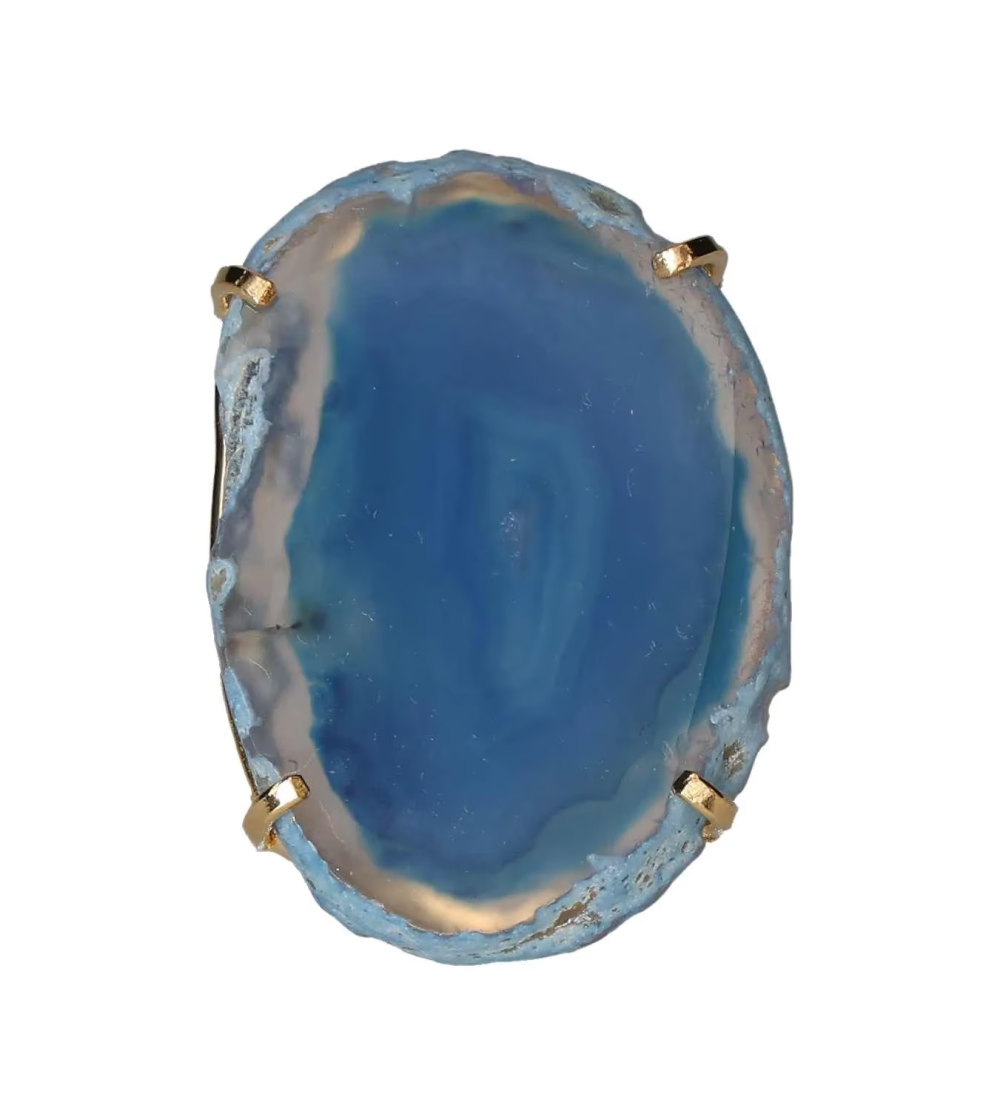 Agate Slice Arc And Wire Ring Gold 603430 P30