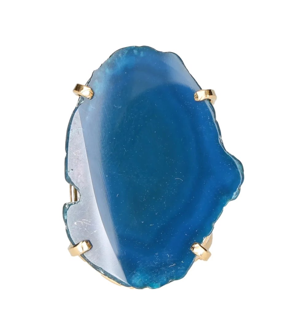 Agate Slice Arc And Wire Ring Gold 603447 P30