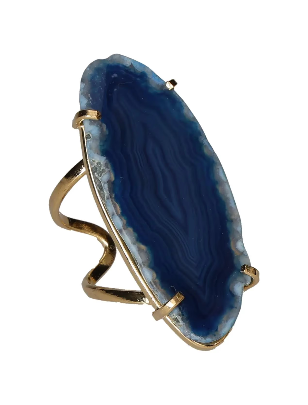 Agate Slice Arc And Wire Ring Gold 603492 P30