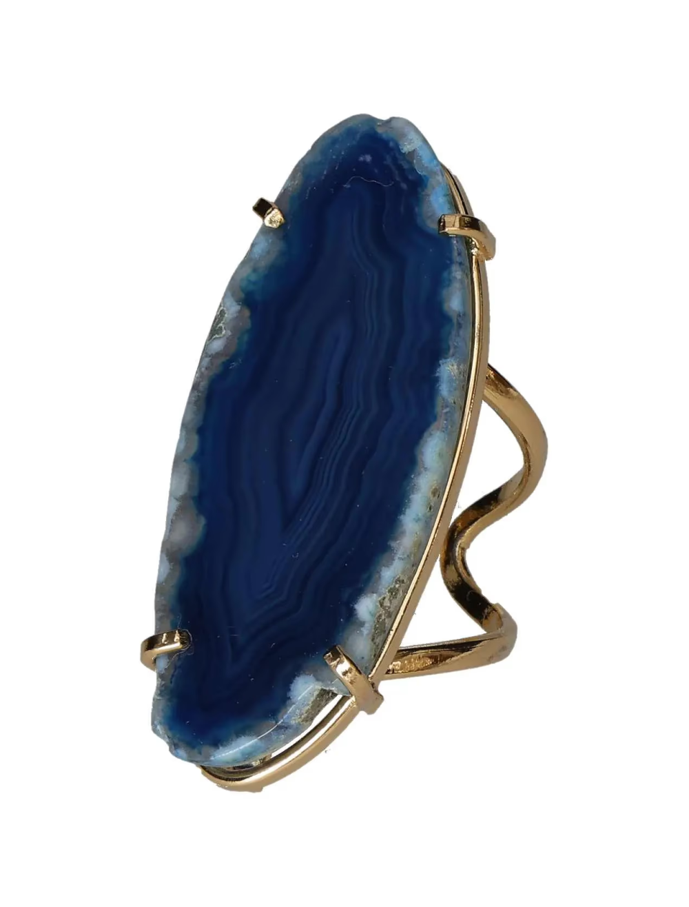 Agate Slice Arc And Wire Ring Gold 603492 P30