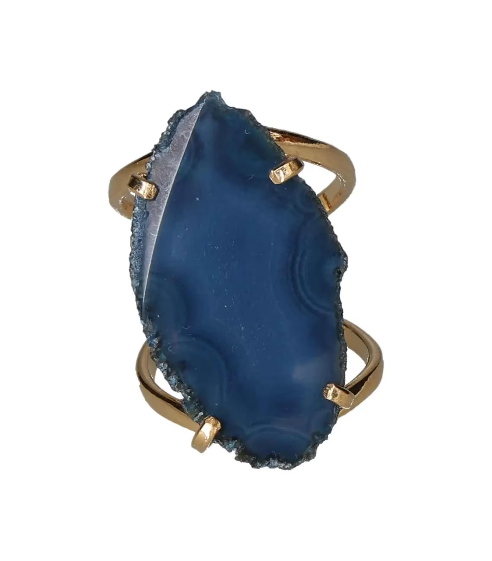 Agate Slice Arc And Wire Ring Gold 603508 P30