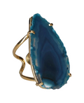 Agate Slice Arc And Wire Ring Gold 603515 P30