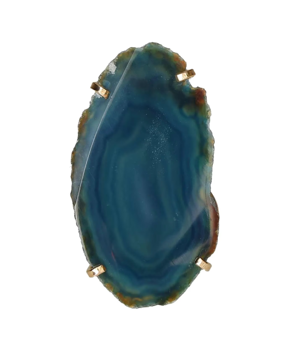Agate Slice Arc And Wire Ring Gold 603546 P30