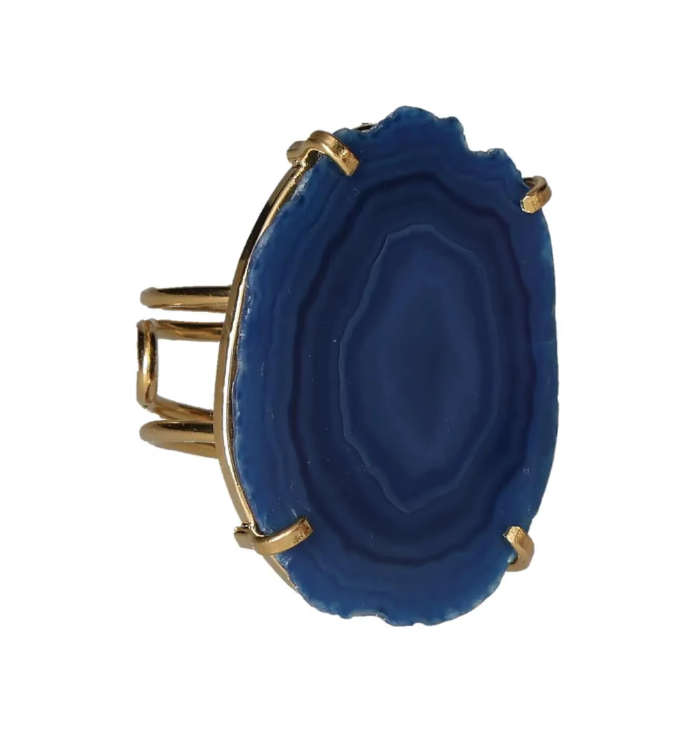 Agate Slice Arc And Wire Ring Gold 603560 P30