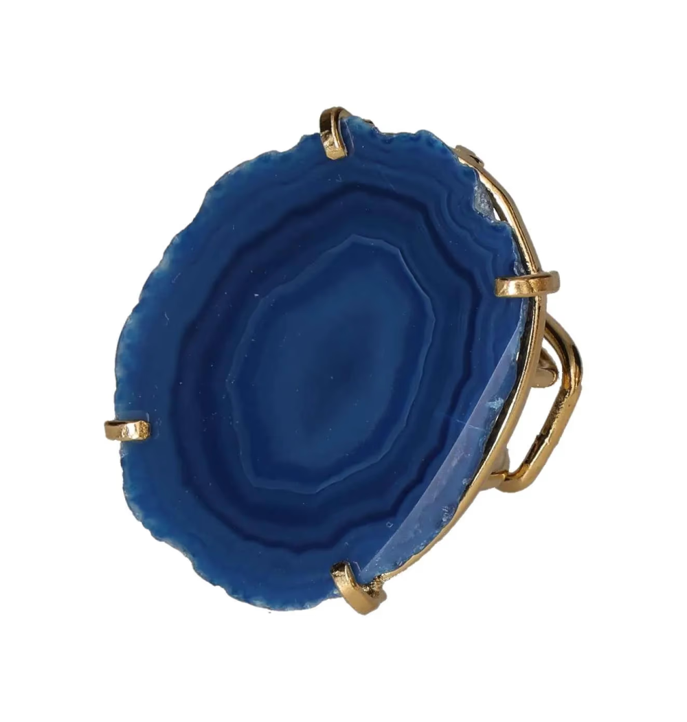 Agate Slice Arc And Wire Ring Gold 603560 P30