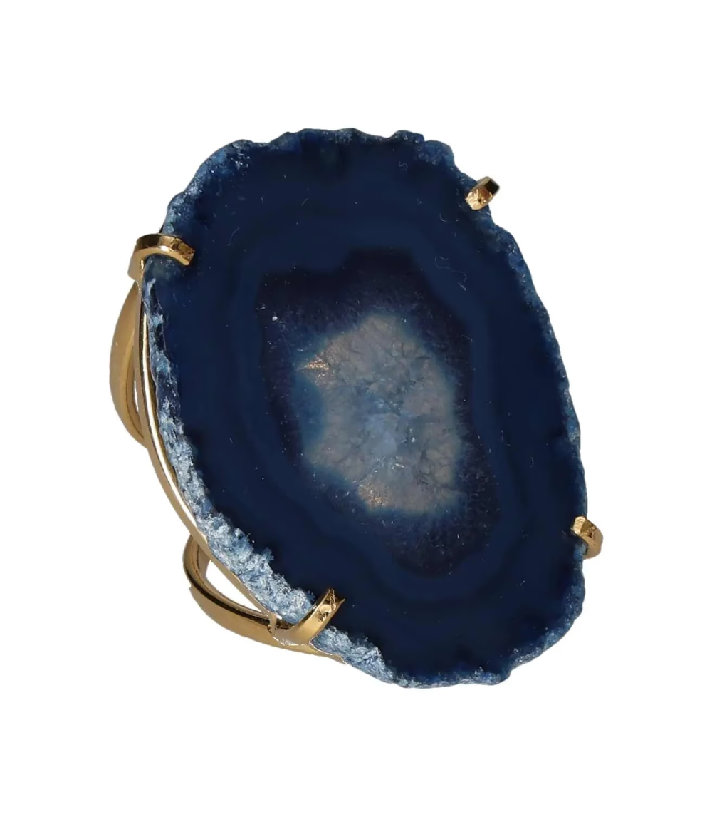 Agate Slice Arc And Wire Ring Gold 603577 P30