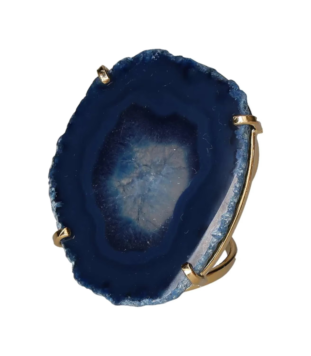 Agate Slice Arc And Wire Ring Gold 603577 P30