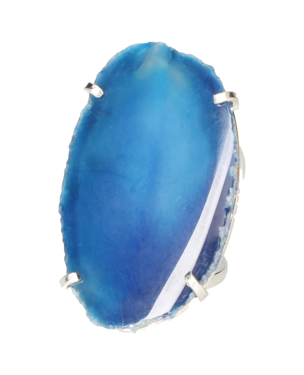 Agate Slice Arc And Wire Ring Silver 603638 P30