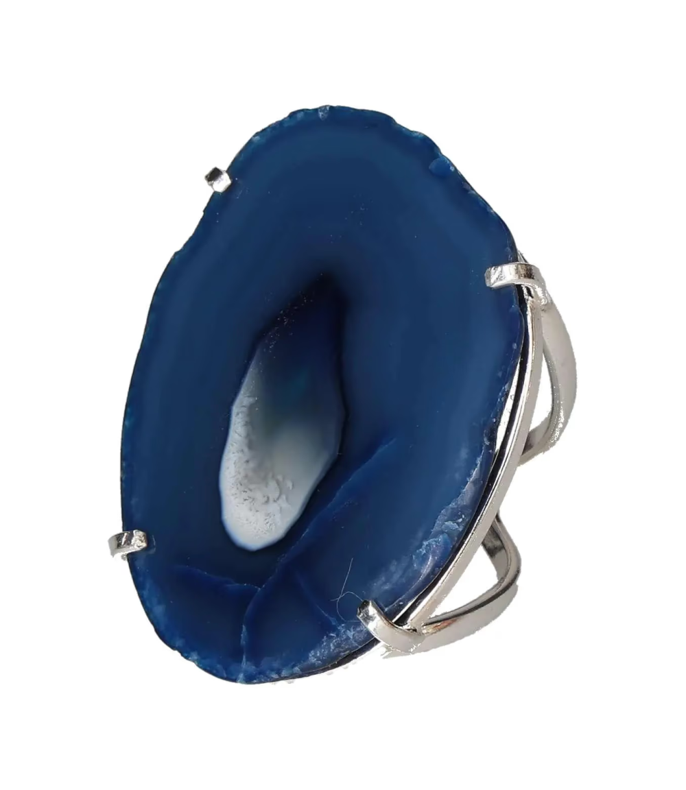 Agate Slice Arc And Wire Ring Silver 603669 P30