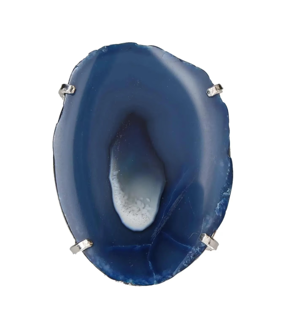 Agate Slice Arc And Wire Ring Silver 603669 P30