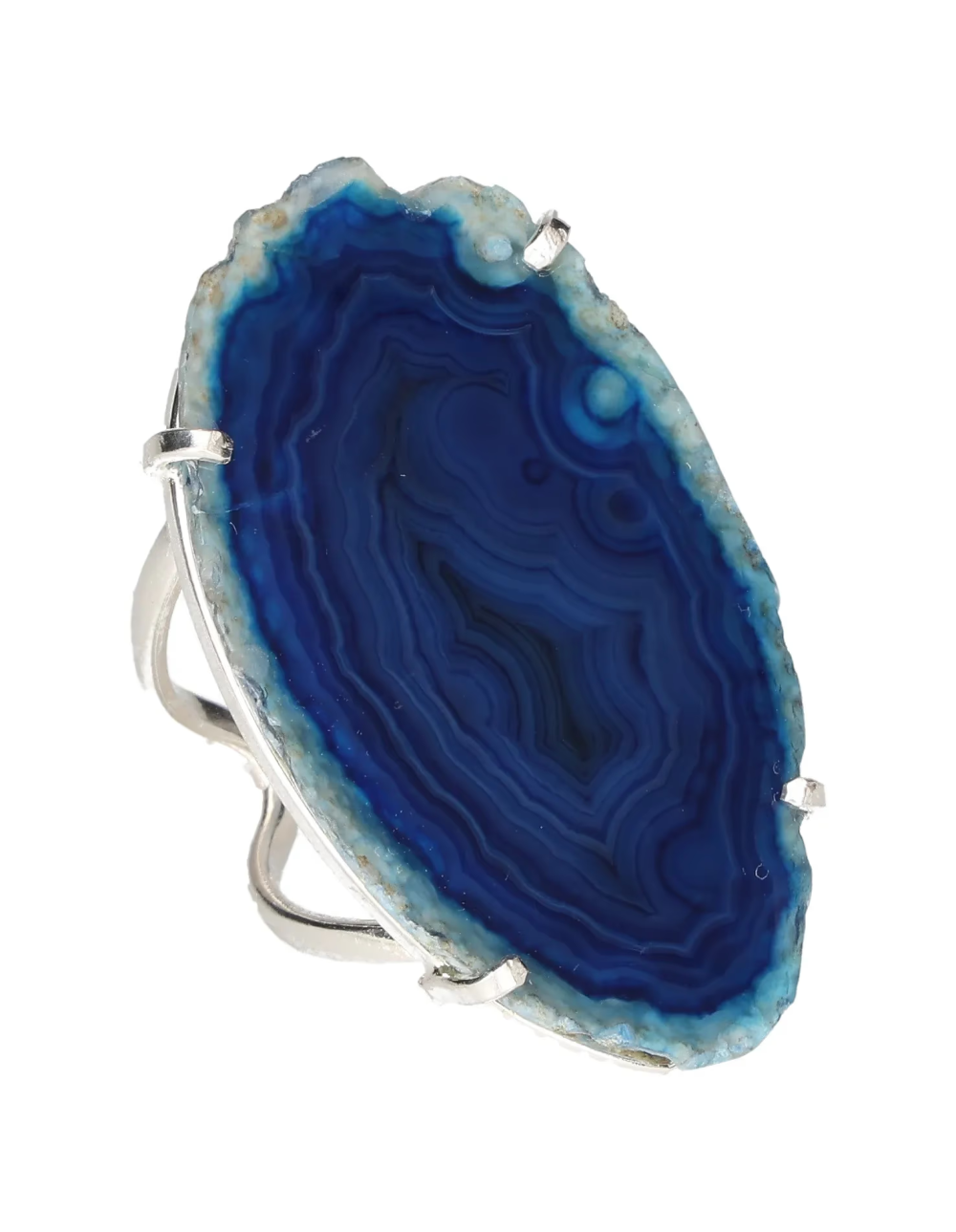 Agate Slice Arc And Wire Ring Silver 603737 P30