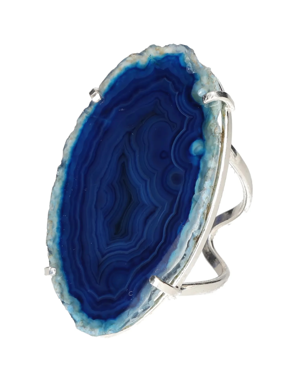 Agate Slice Arc And Wire Ring Silver 603737 P30
