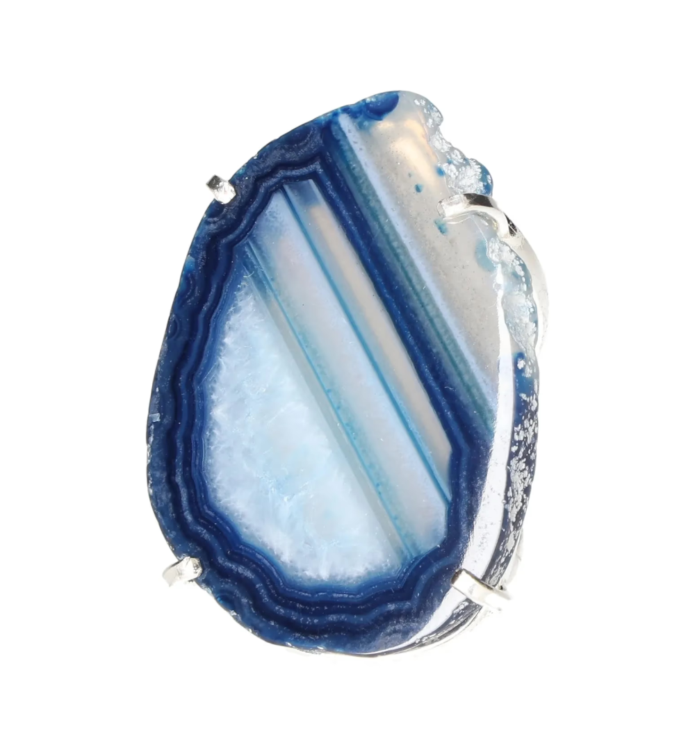 Agate Slice Arc And Wire Ring Silver 603744 P30