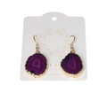 Agate Slice Hook Earrings Gold 604925 P30
