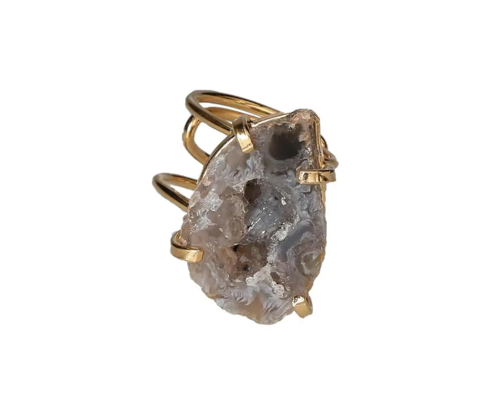 Agate Geode Arc Ring – Earthborn Glow 613316