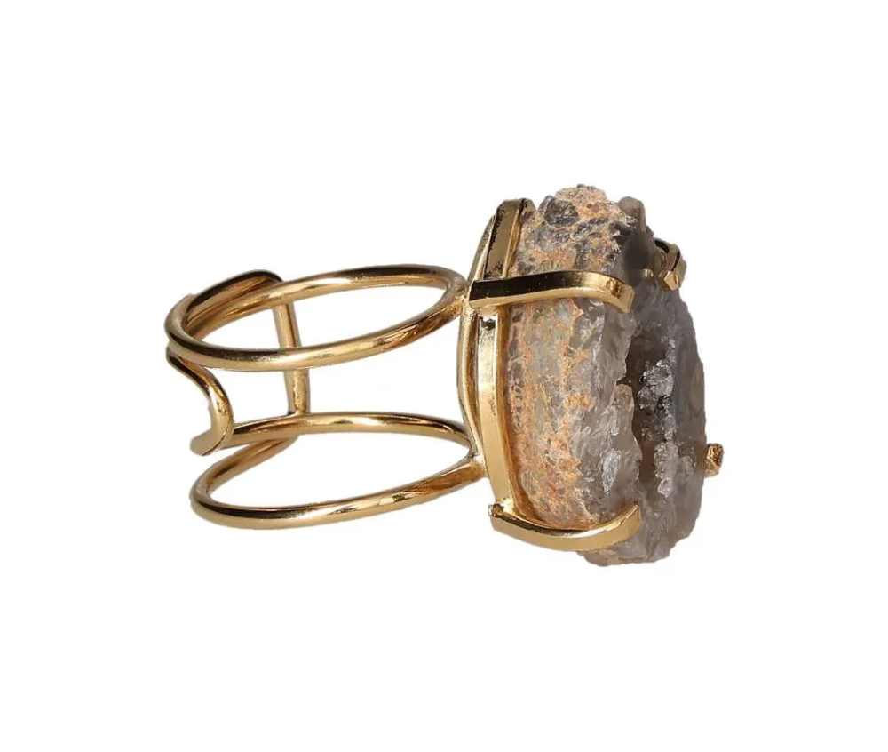 Agate Geode Arc Ring – Earthborn Glow 613316