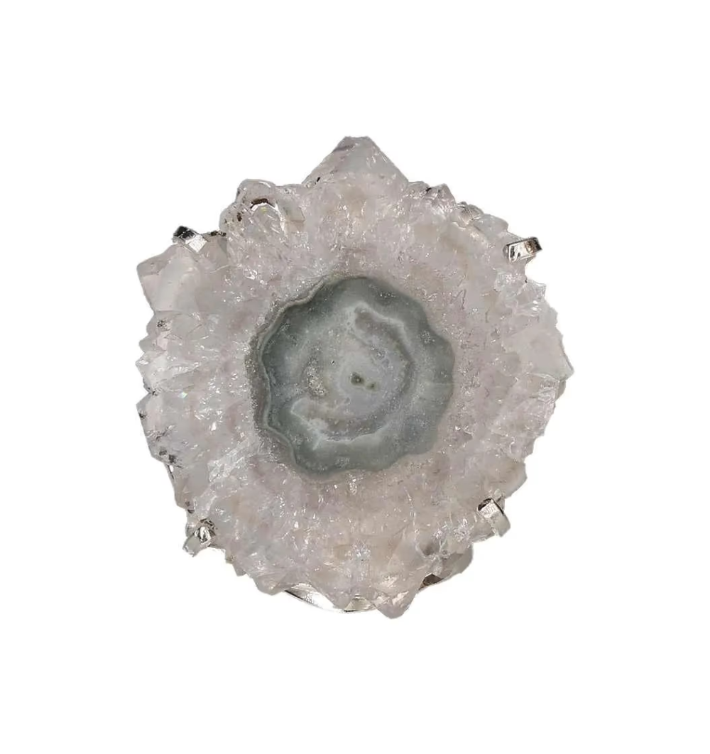 Agate Stalactite Cuff Ring – Crystal Bloom in Silver 614122