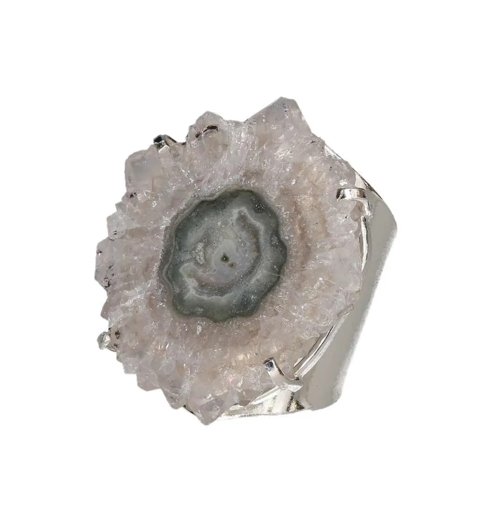 Agate Stalactite Cuff Ring – Crystal Bloom in Silver 614122