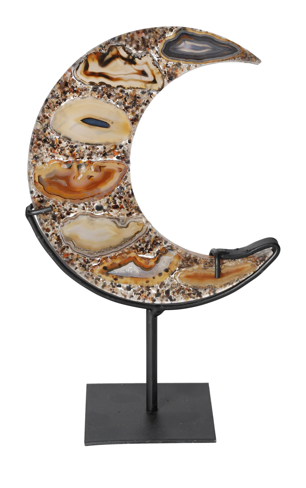 Agate Moon With Metal Base 624879