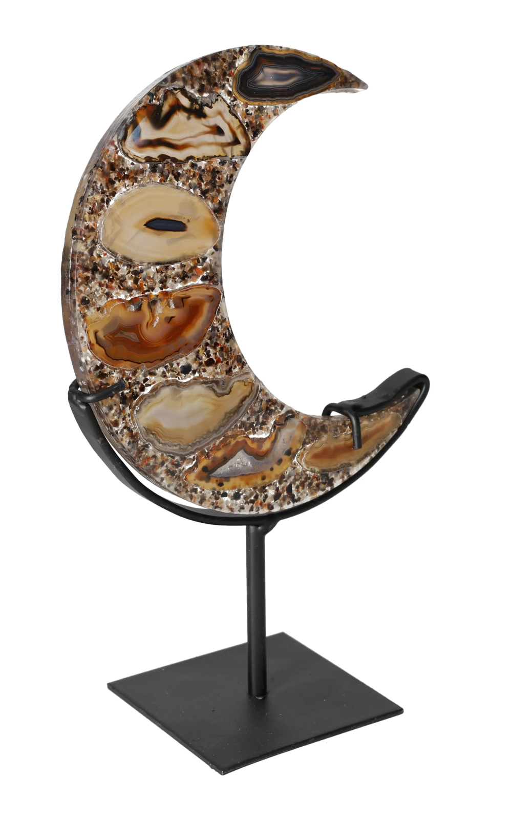 Agate Moon With Metal Base 624879