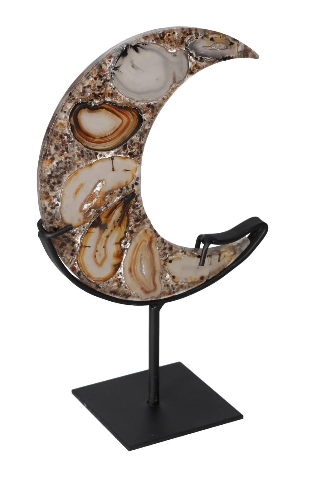 Agate Moon With Metal Base 624909