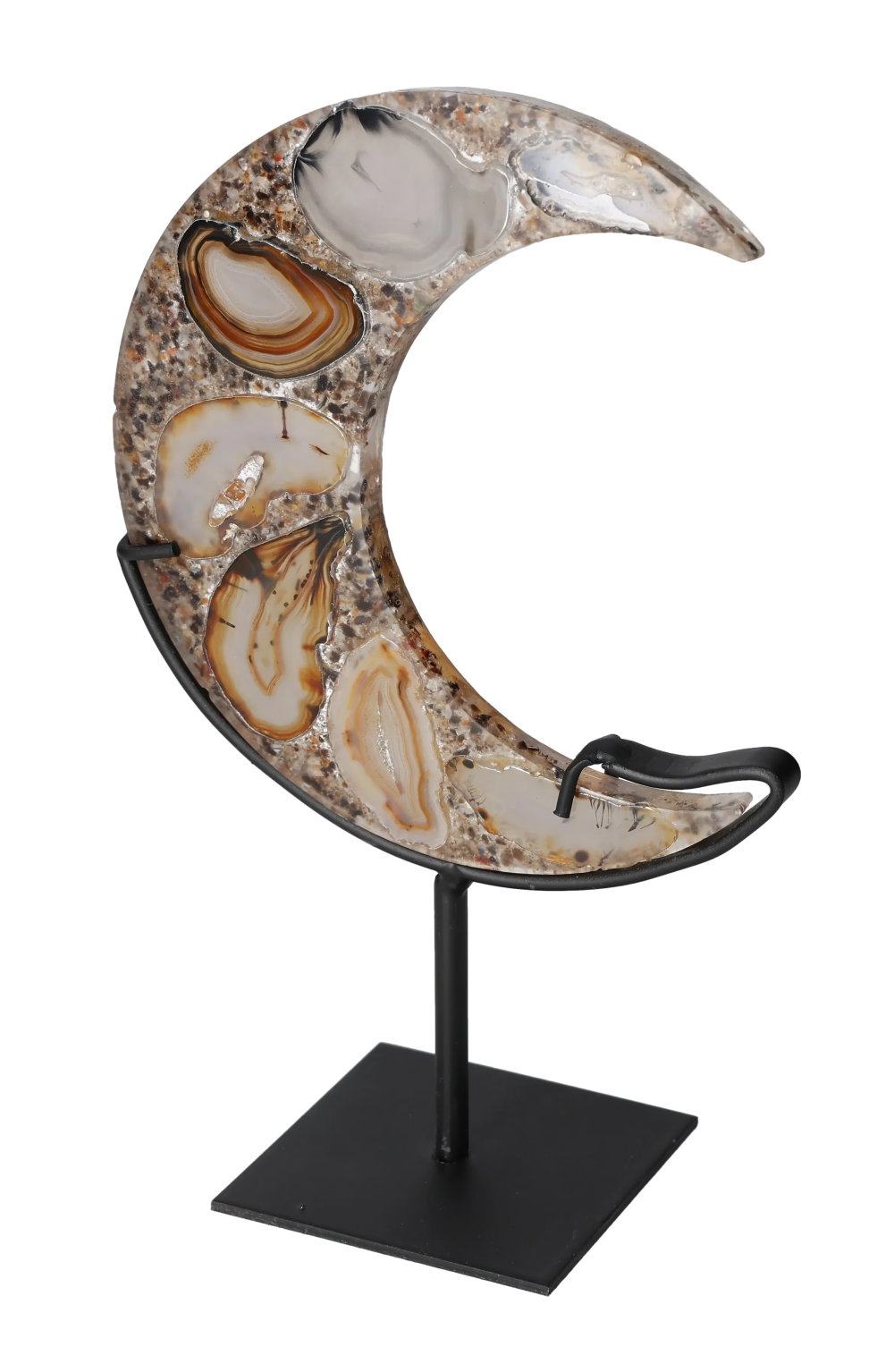 Agate Moon With Metal Base 624909