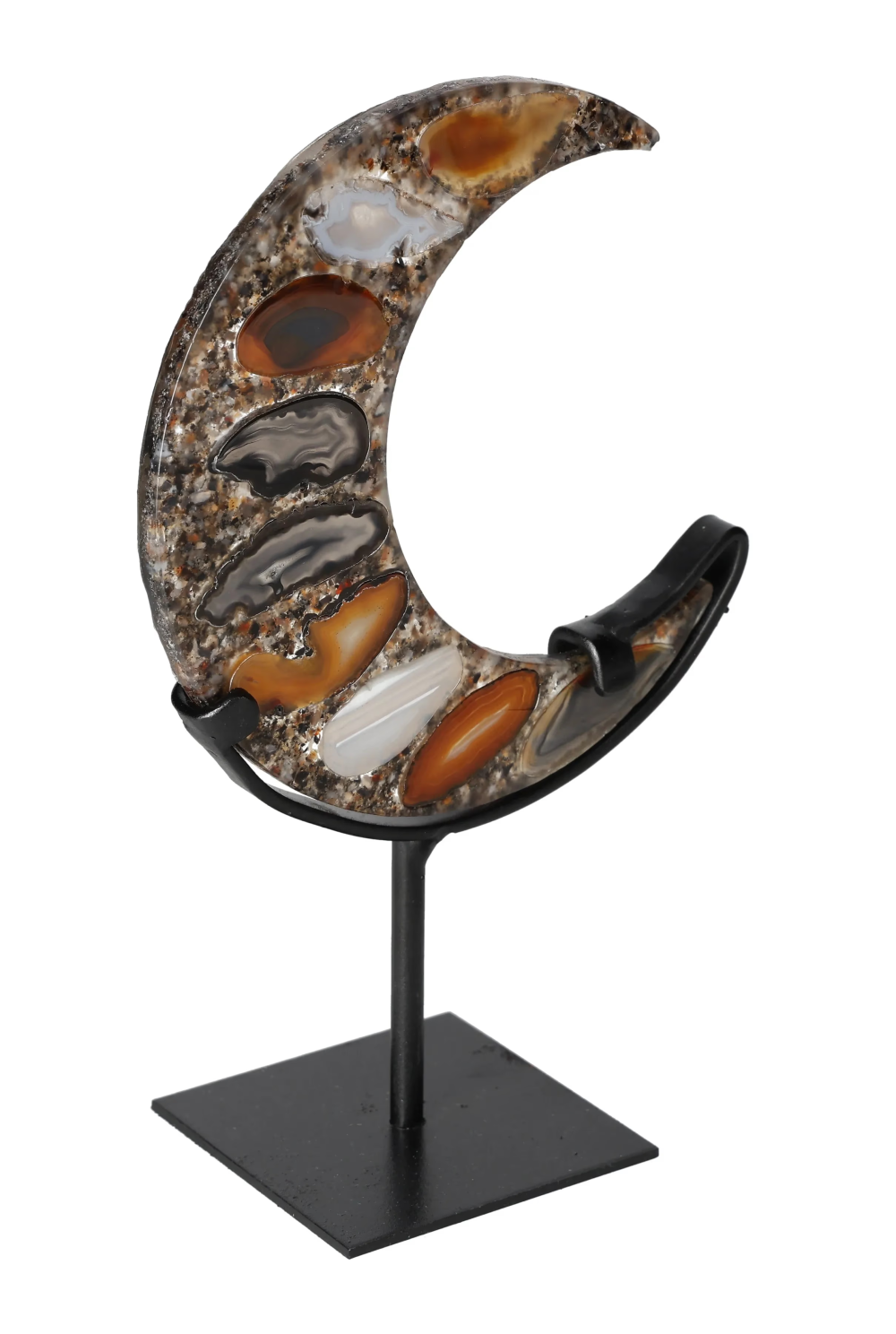 Agate Moon With Metal Base 624923