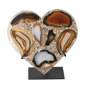 Agate Heart With Metal Base 625036