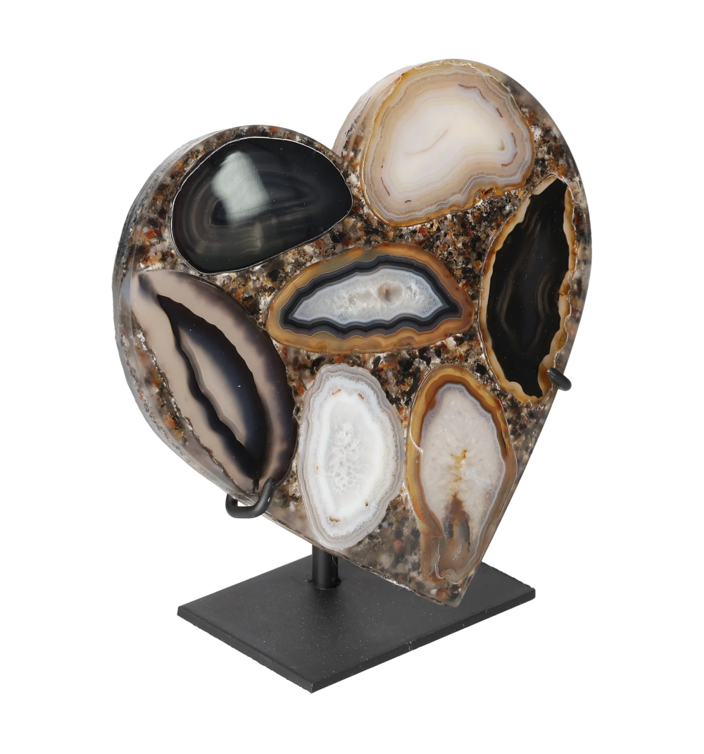 Agate Heart With Metal Base 625104