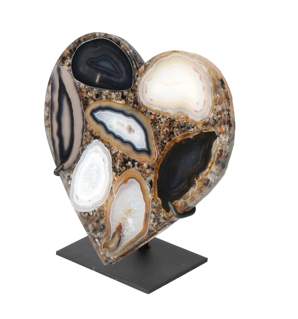 Agate Heart With Metal Base 625104