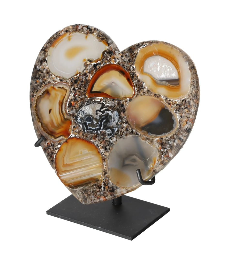Agate Heart With Metal Base 625111