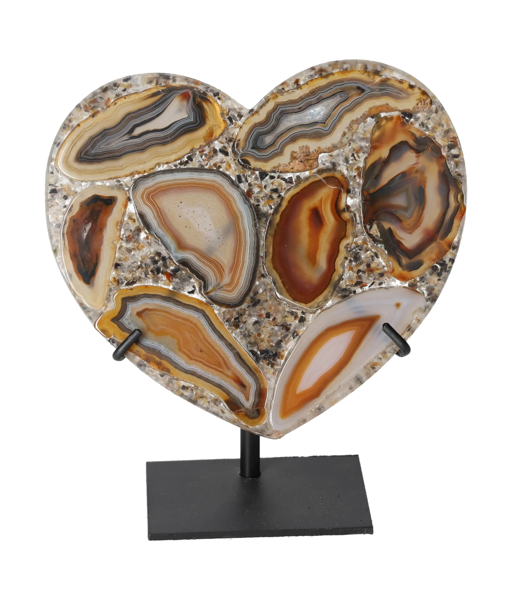 Agate Heart With Metal Base 625128