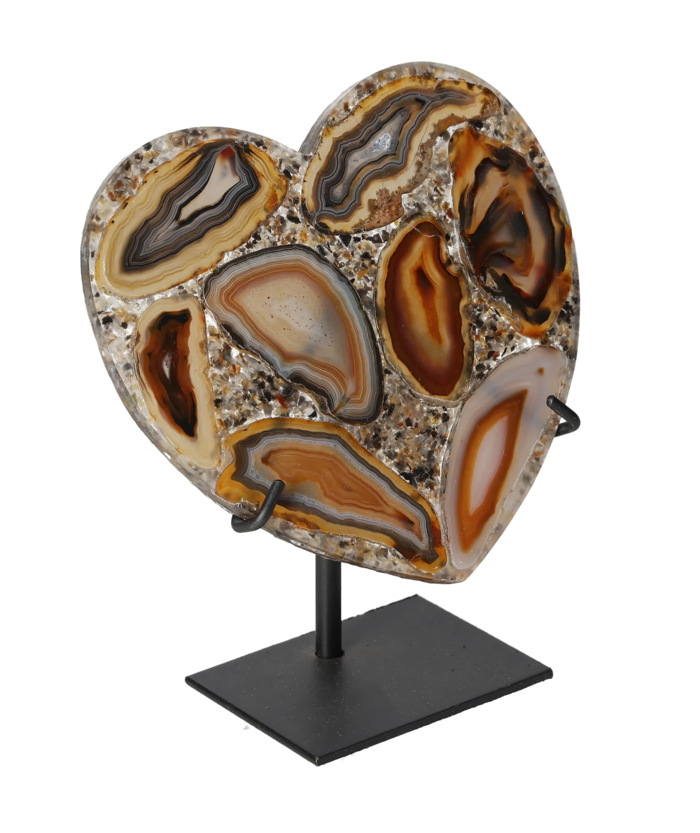 Agate Heart With Metal Base 625128