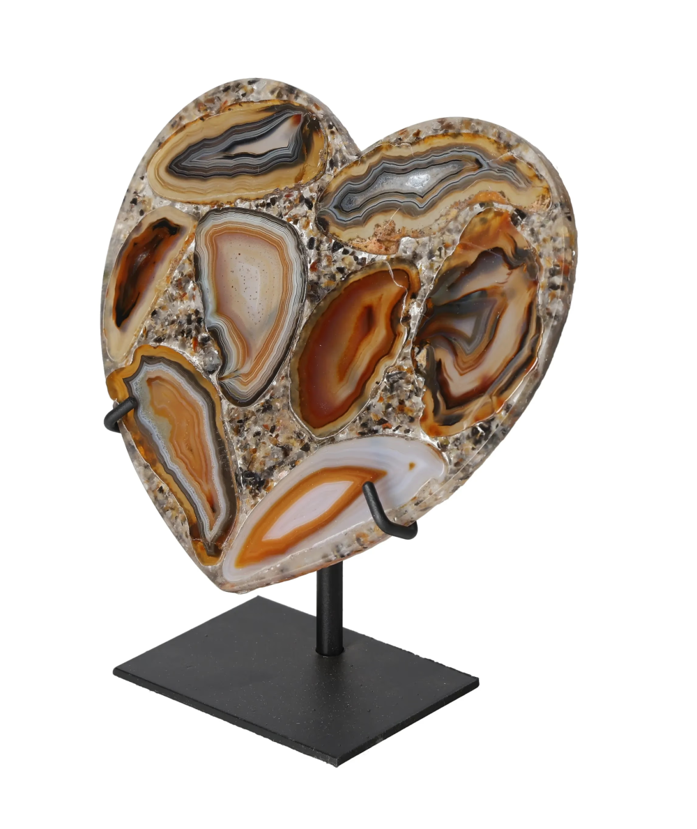 Agate Heart With Metal Base 625128