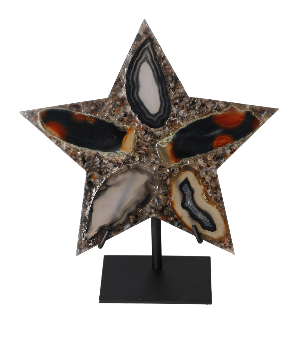 Agate Star With Metal Base 625166