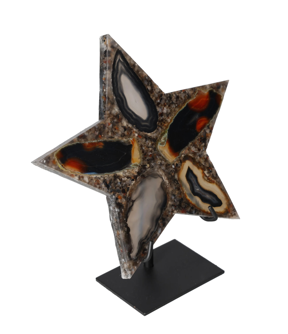 Agate Star With Metal Base 625166