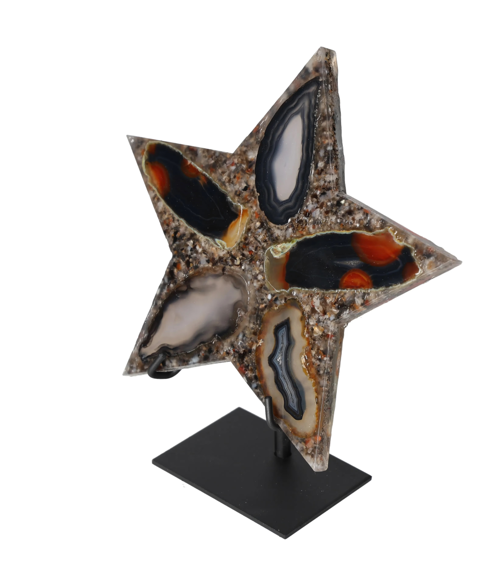 Agate Star With Metal Base 625166