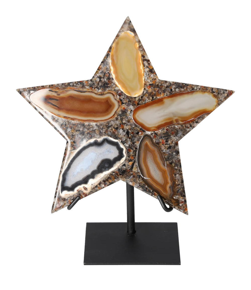 Agate Star With Metal Base 625173