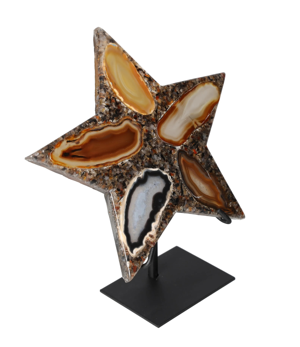 Agate Star With Metal Base 625173
