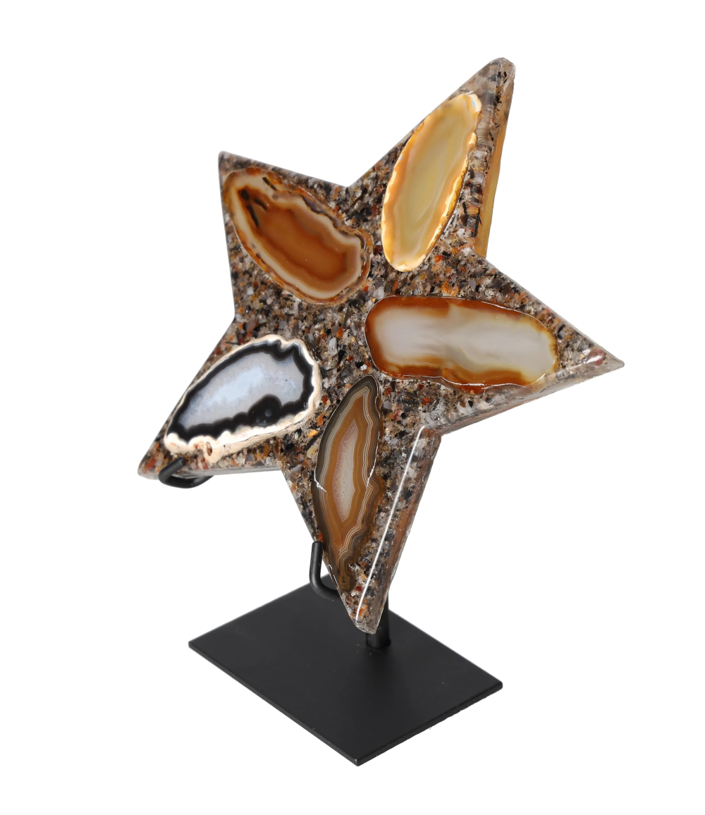 Agate Star With Metal Base 625173