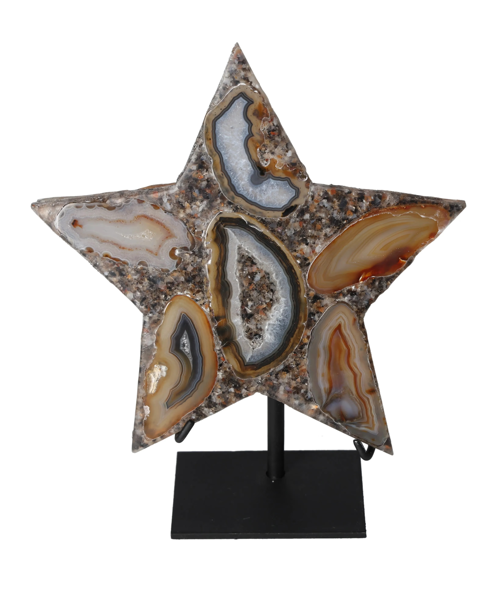 Agate Star With Metal Base 625180