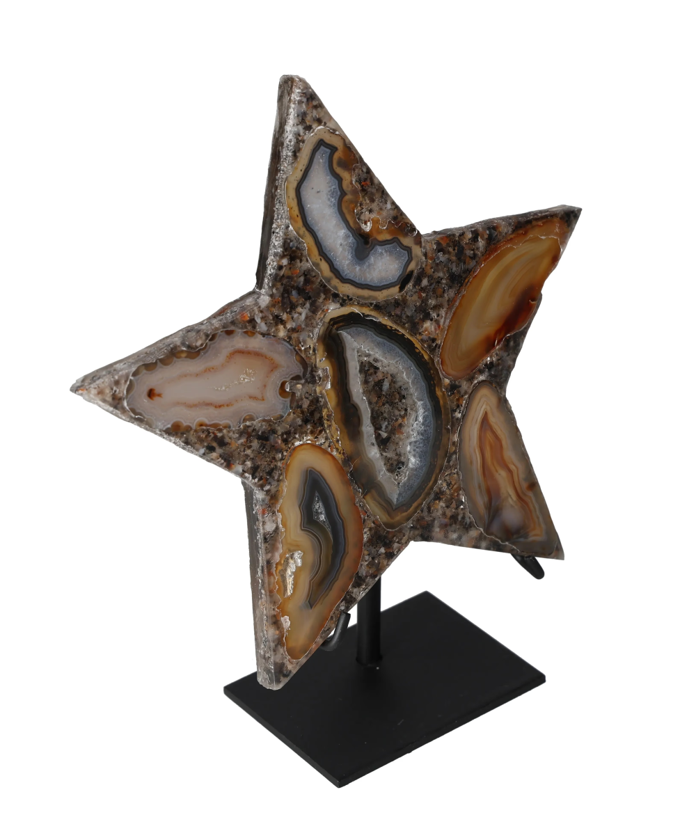 Agate Star With Metal Base 625180