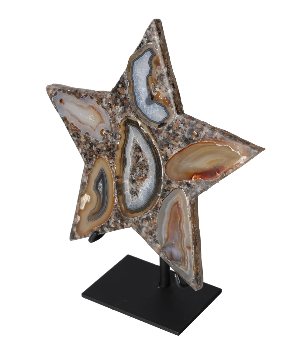 Agate Star With Metal Base 625180